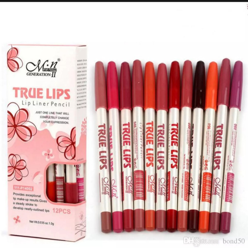 (hàng Mới Về) Set 12 Chì Kẻ Viền Môi 12 Màu Sắc Lựa Chọn