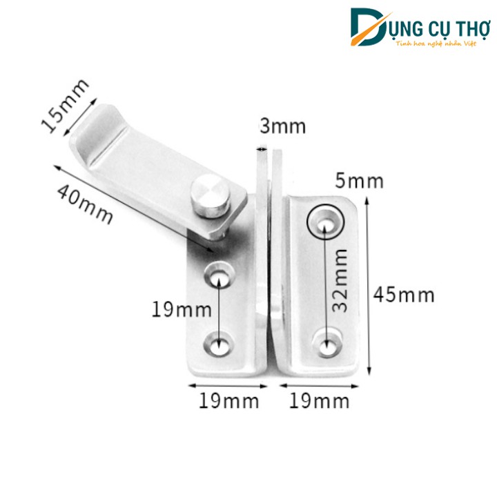 Chốt khóa móc xoay INOX