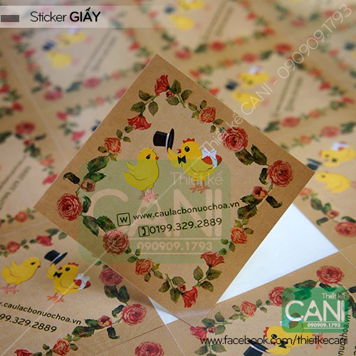 Sticker giấy kraft in theo yêu cầu Decal giấy Nhãn giấy in tem giấy