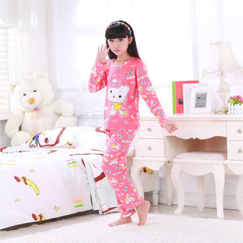 Bộ Pijama Hello Kitty Tay Dài Cho Bé Gái