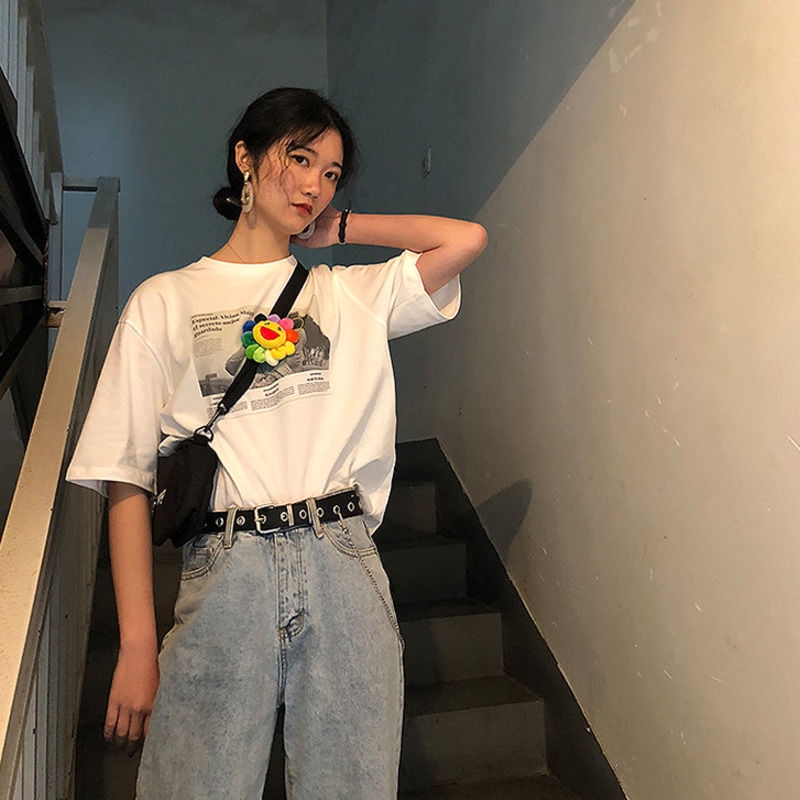 Thắt lưng đen phong cách Punk thiết kế đơn giản kèm dây đeo sợi xích thời trang