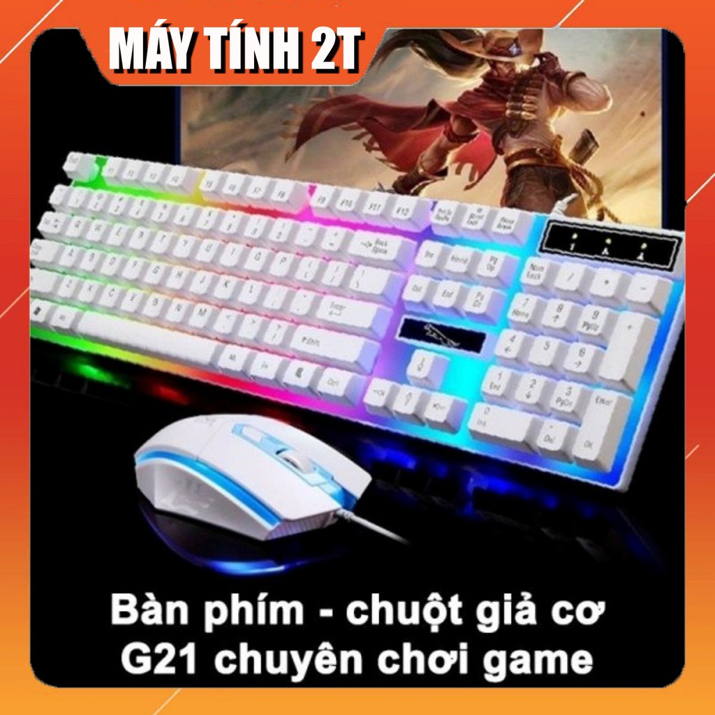 Combo Bàn Phím Gaming có dây Kèm Chuột Máy Tính - Màu Ấn Tượng Chuyên Game LED 7 Màu - Máy Tính 2T