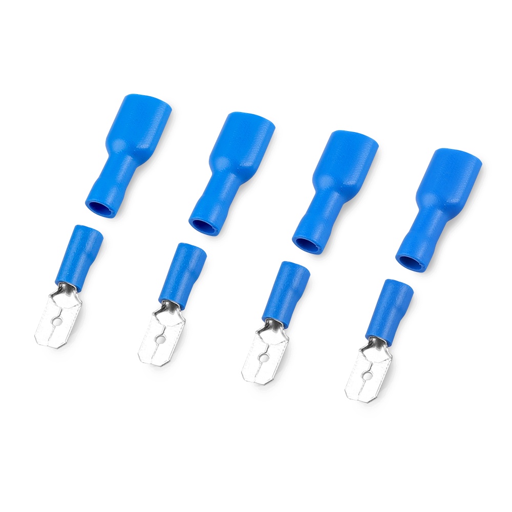 EKEZ 100PCS Giắc cắm cách điện Đầu nối dây điện tròn FDFD2-250 MDD2-250