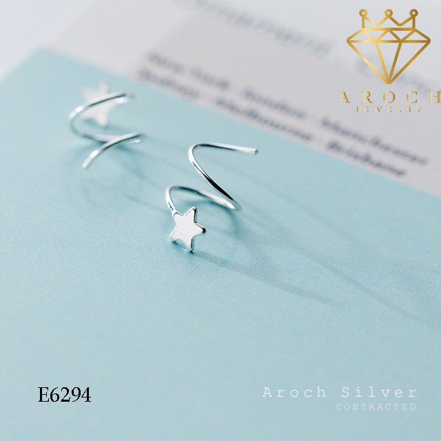 Khuyên tai bạc Ý s925 sao xoắn E6294 - AROCH Jewelry