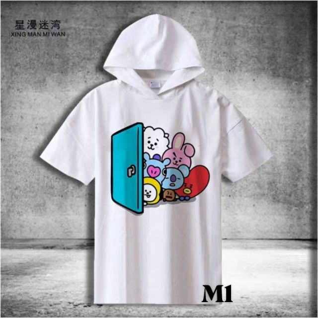 Áo Hoodie Tay Lửng BT21, Áo Thun Tay Lửng BTS