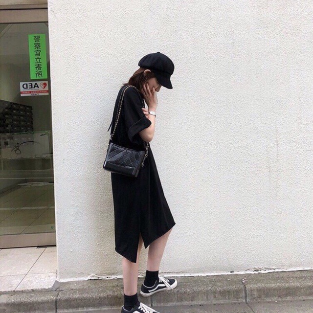 Maxi thun xẻ basic❤️ Cứ đơn giản lại được lòng khách á ạ 2 màu đen-cam #160k