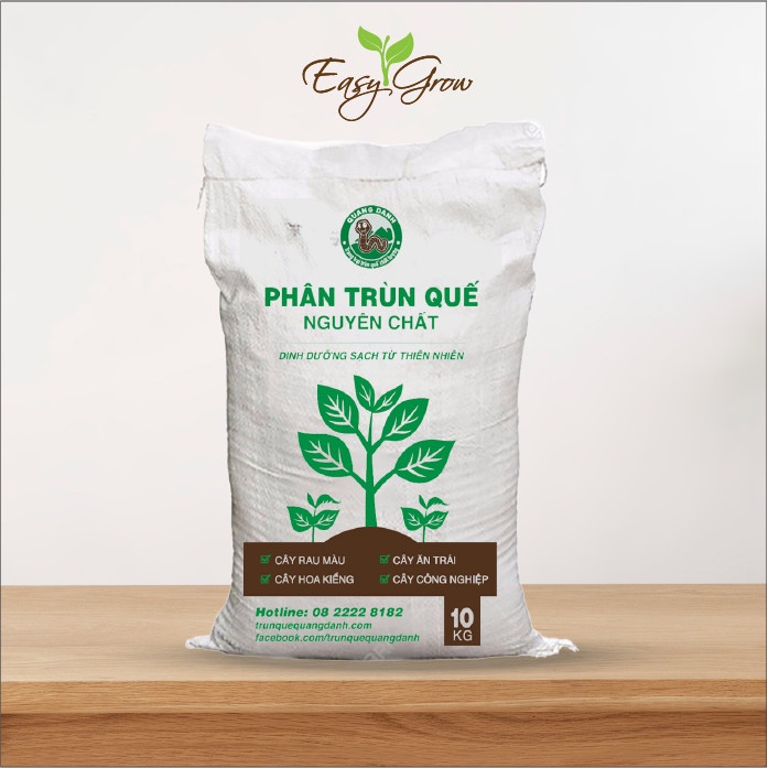 Phân trùn quế hữu cơ cao cấp, giàu dinh dưỡng, dành cho mọi loại cây trồng, bao 10kg