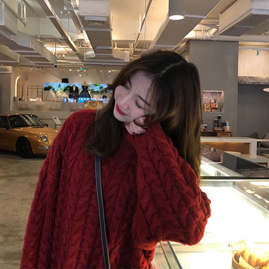 COZOK Áo sweater tay dài dáng rộng đa năng thời trang Hàn Quốc