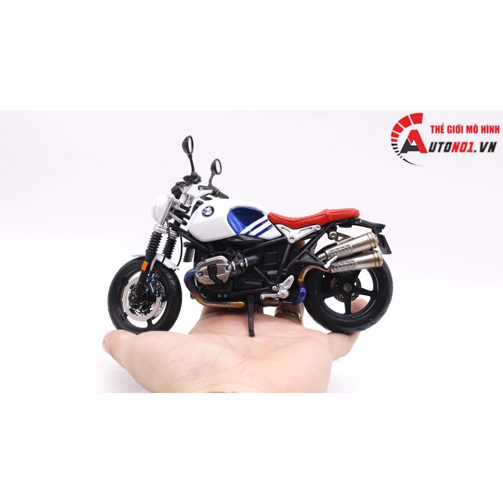 MÔ HÌNH XE ĐỘ BMW R NINE T WHITE BLUE TỈ LỆ 1:12 AUTONO1 D190