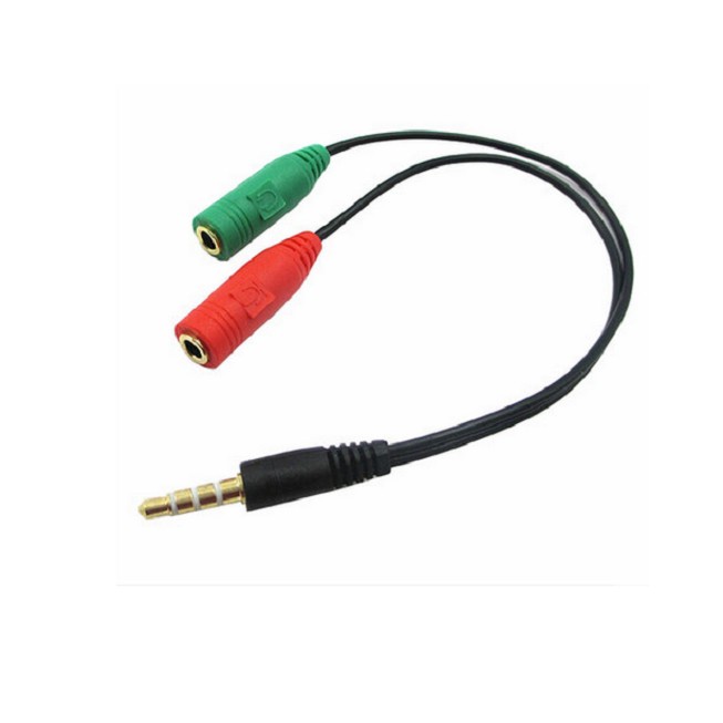 Cáp chia Audio 3.5mm ra mic và loa (Đen) -dc1014