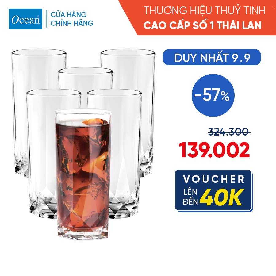 Bộ 6 Ly Thủy Tinh Ocean Connexion Hiball 350ml