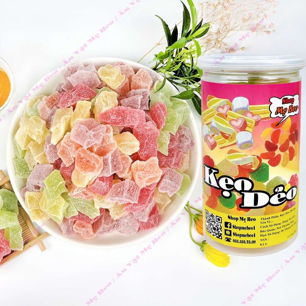 500Gr Kẹo Dẻo Sữa Trái Cây Ăn Vặt Shop Mẹ Beo