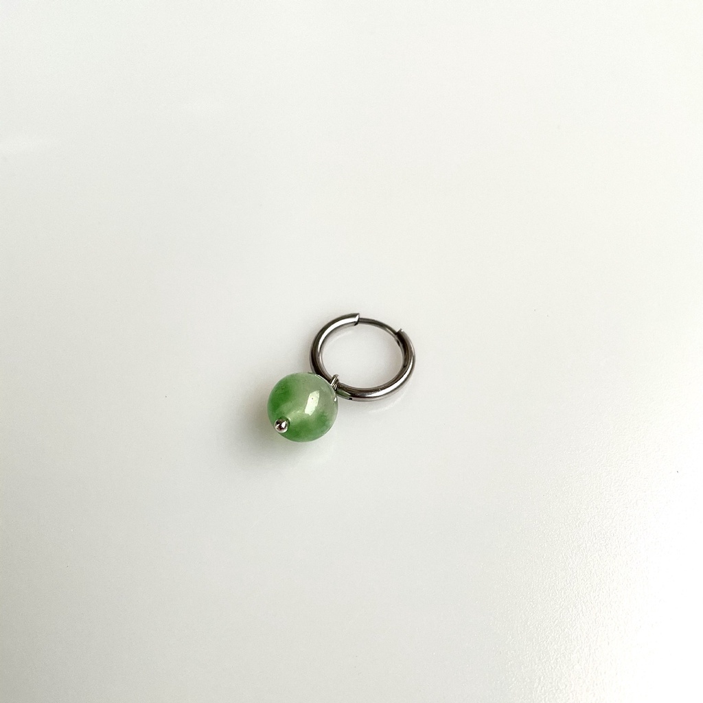 Bông tai đính đá sapphire xanh và thép không gỉ không cần xỏ lỗ tiện lợi 19A1336