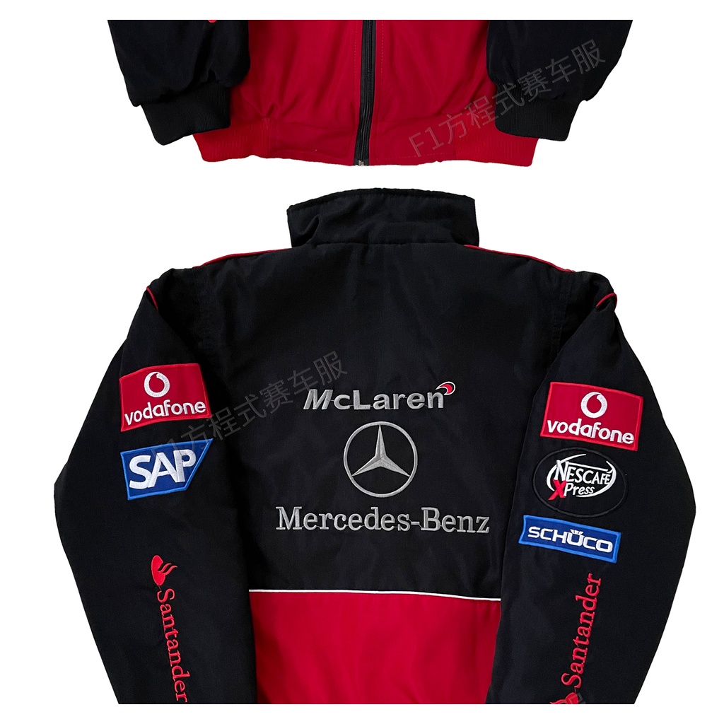 F1 Áo Khoác Thêu Họa Tiết Xe Đua BENZ Mercedes-BENZ Kiểu Cổ Điển Đường Phố Mỹ