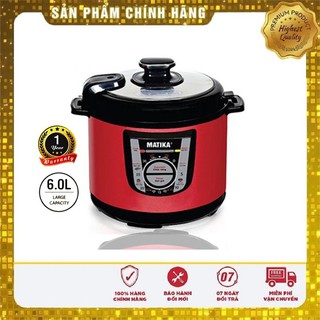 Nồi áp suất điện điều khiển cơ matika mtk-9261 6.0 lít công suất 1000w