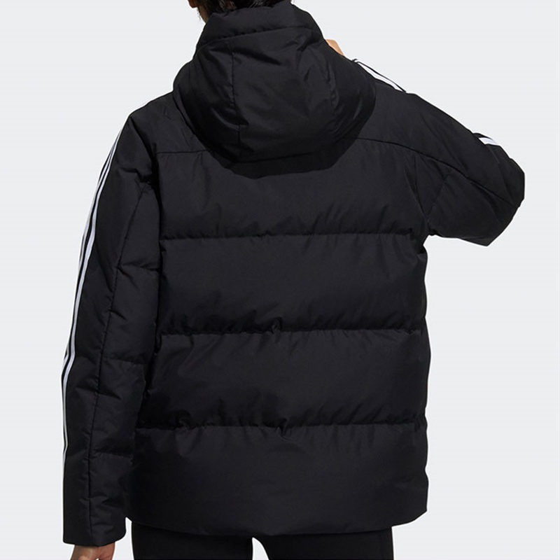 Áo Khoác Phao Adidas 100% Kẻ Sọc Có Mũ Trùm Thời Trang Mùa Đông Cho Nam Và Nữ