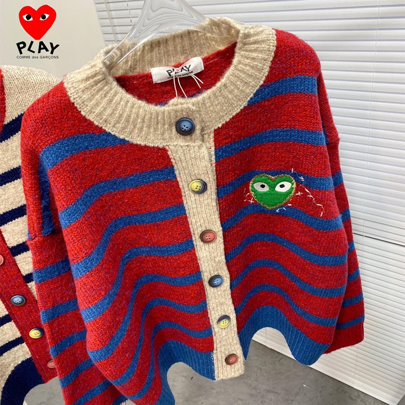 CDG Áo khoác cardigan 100% len nguyên chất hình trái tim cho cặp đôi