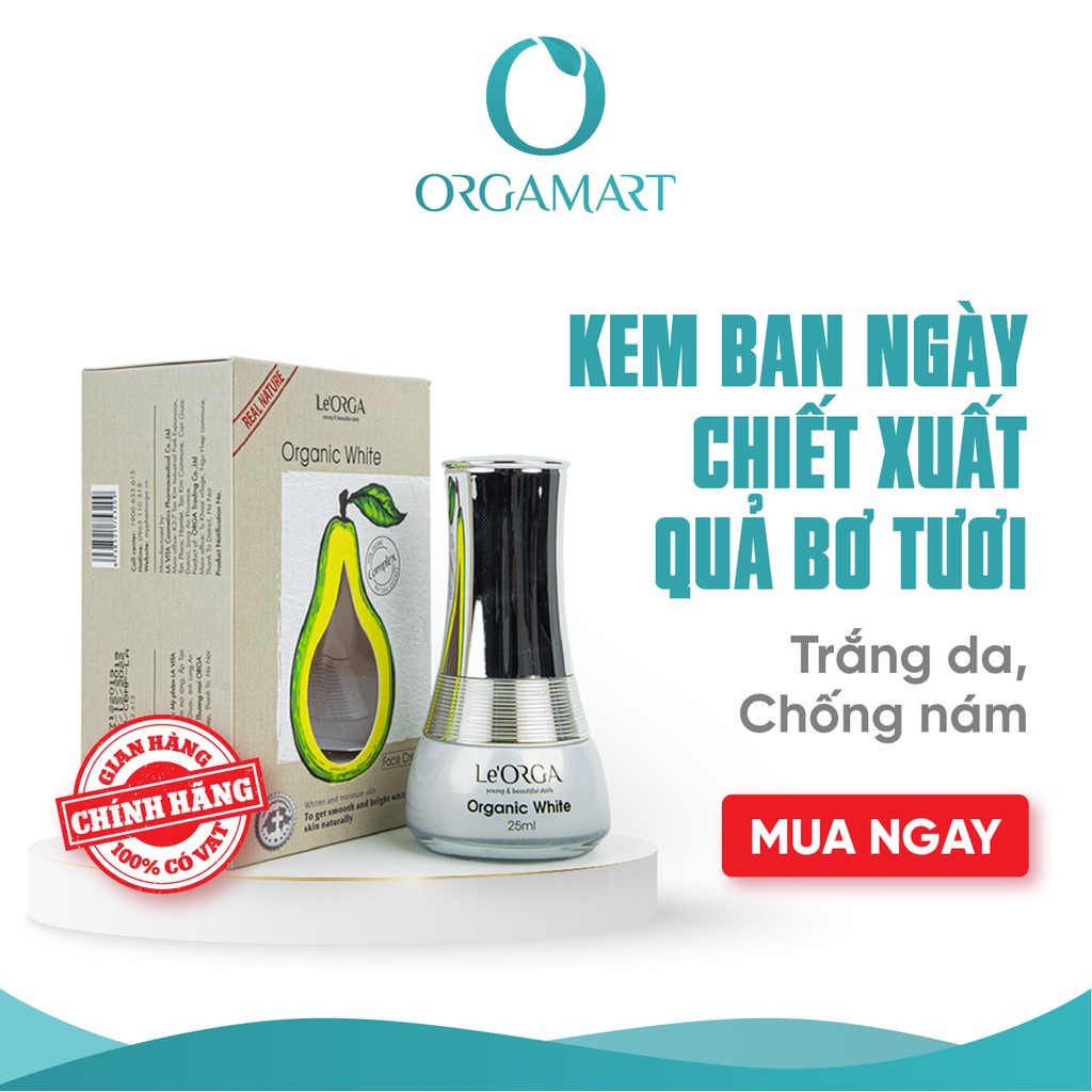 Kem Dưỡng Da Ban Ngày Le'orga Organic White –  Dưỡng Trắng Da Toàn Diện 3 in 1 25ml