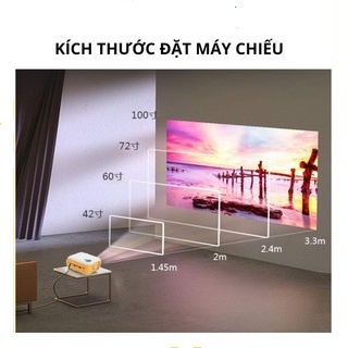 Máy chiếu mini LED tại nhà, máy chiếu full HD1080p, kết nối không dây qua Wifi - SET2176