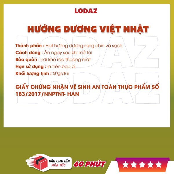 Hướng dương Việt Nhật  tẩm vị thơm ngon, bùi béo và bổ dưỡng- đồ ăn vặt Lodaz Sweet Thái Bình | BigBuy360 - bigbuy360.vn