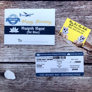 Thiệp sinh nhật_ vé máy bay hanmade