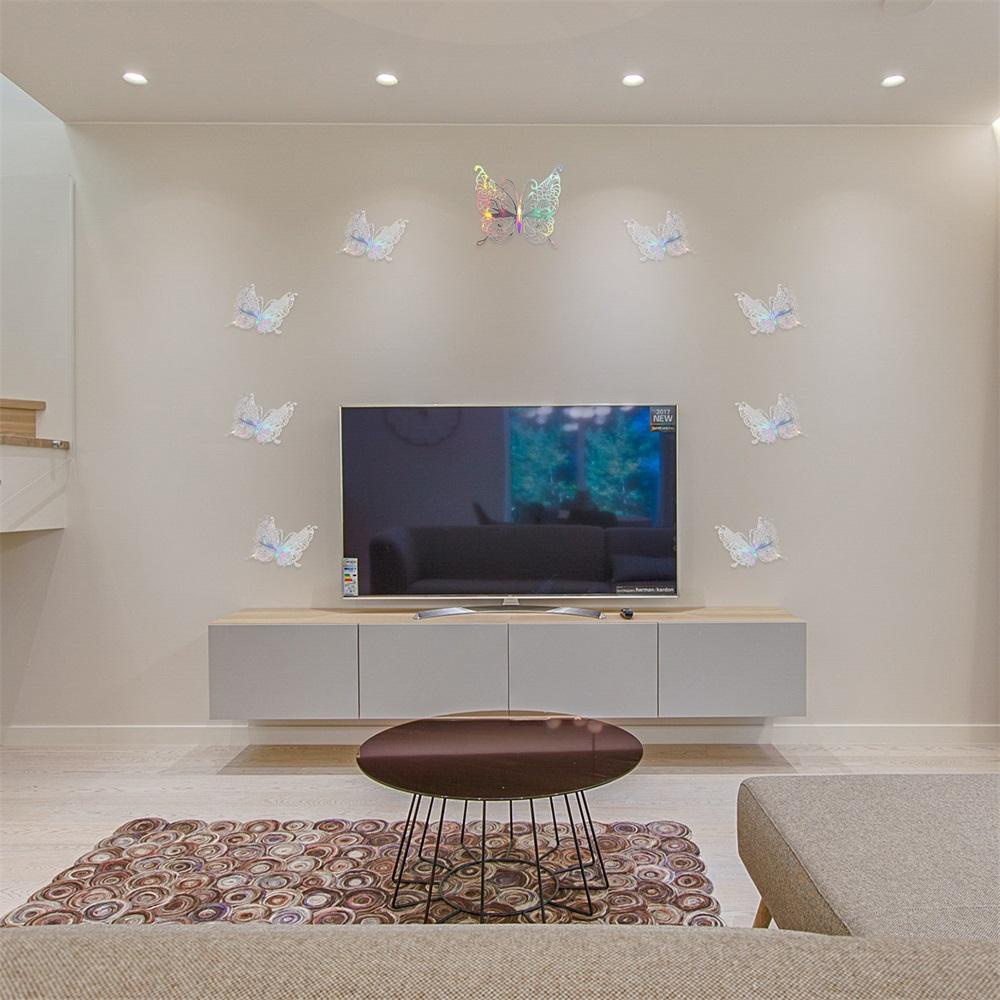 Bộ 12 Miếng Dán Hình Bướm 3D Nhiều Màu Sắc Dùng Trang Trí Tiệc Cưới