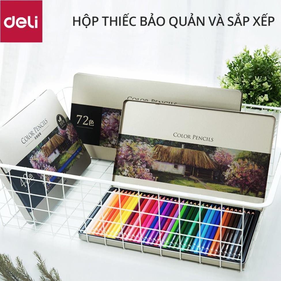 Bút chì màu gốc dầu cao cấp Deli - gỗ tự nhiên - 24/ 36/ 48/72 Màu - 6565 / 6566 / 6567 / 6568 [Deli]