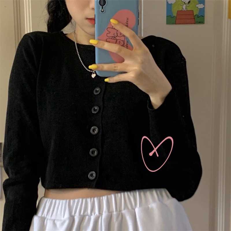 IELGY Áo Khoác Len Dệt Kim Mỏng Tay Dài Thời Trang Xuân Hè Cho Nữ