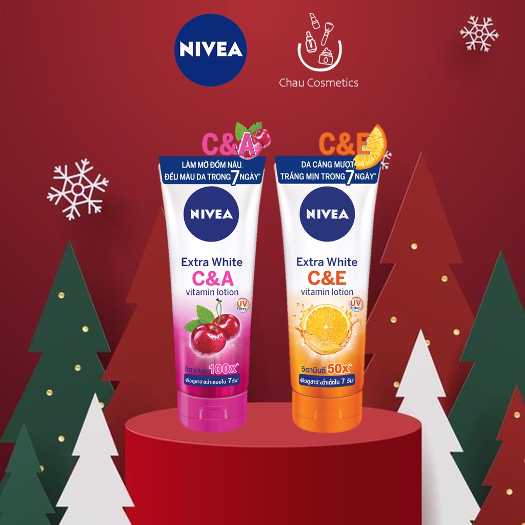 Sữa dưỡng thể dưỡng trắng Nivea Extra White Vitamin Lotion C&amp;E và C&amp;A 180ml