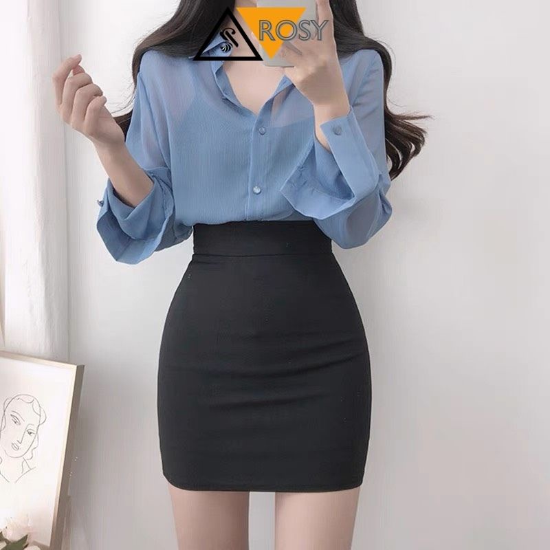 Chân váy công sở chữ A co giản xẻ tà chất mango cao cấp siêu thanh lịch nhẹ nhàng cho nữ nhiều mẫu