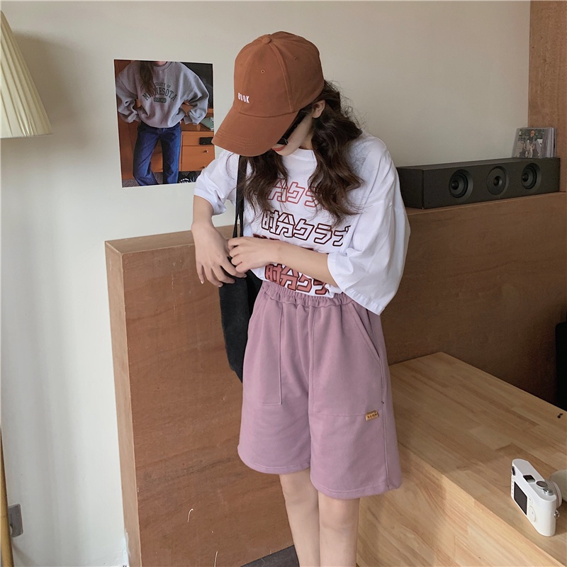 Quần short thể thao XIAOZHAINV lưng cao ống rộng thời trang mùa hè dành cho nữ