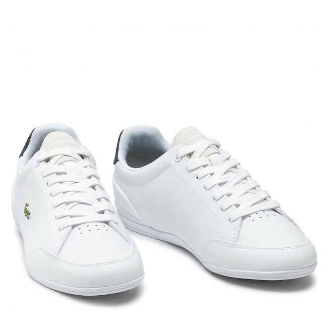 Giày sneakers trắng Lacoste nam chính hãng, giày da thật nam cá sấu màu trắng - Size 42