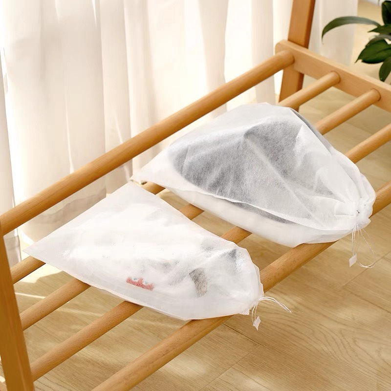 Set 5 Túi Đựng Giày Đa Năng Vải Không Dệt, Miệng Dây Rút Tiện Lợi