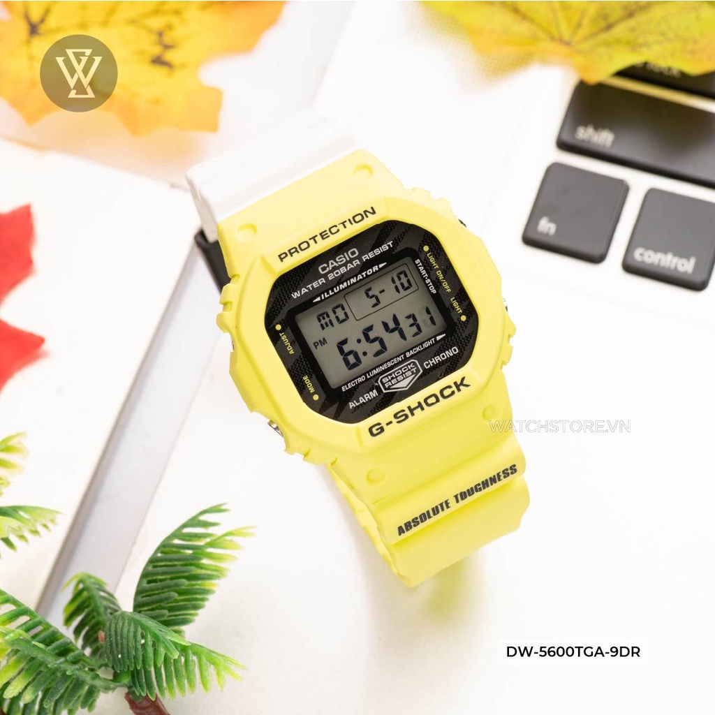 Đồng Hồ Điện Tử Nam Casio G-Shock WATCHSTORE DW-5600TGA-9D Thiết Kế Mặt Kính Khoáng 42.5mm, Vỏ Và Dây Nhựa Bền Bỉ