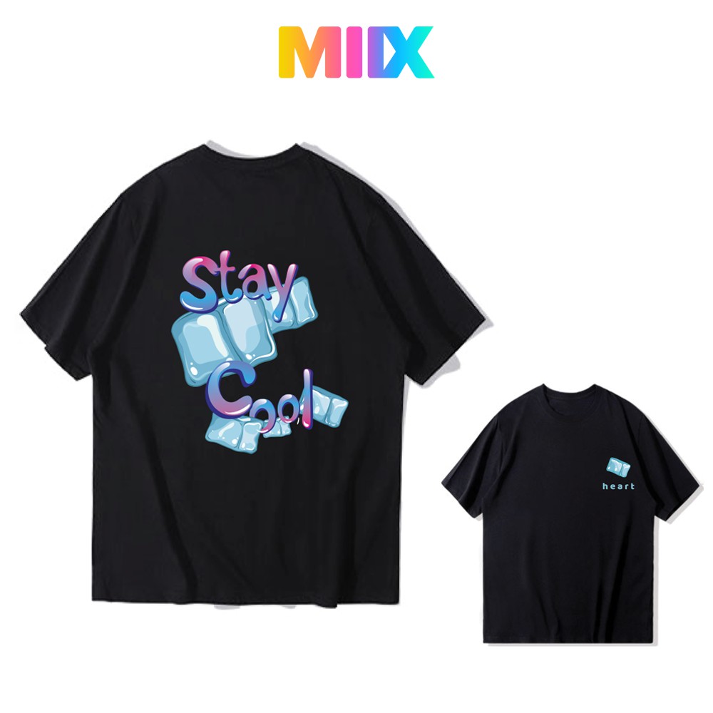 Áo thun nữ tay lỡ hoạt tiết hình dễ thương form rộng unisex Miix basic tee màu vàng MT018