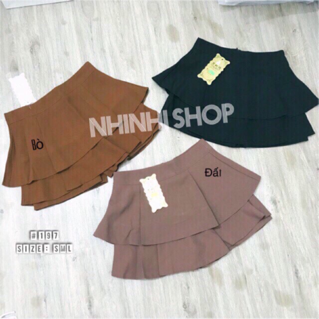 Chân váy tầng có lót quần, Chân váy dáng xòe tầng CV197 - NhiNhiShop
