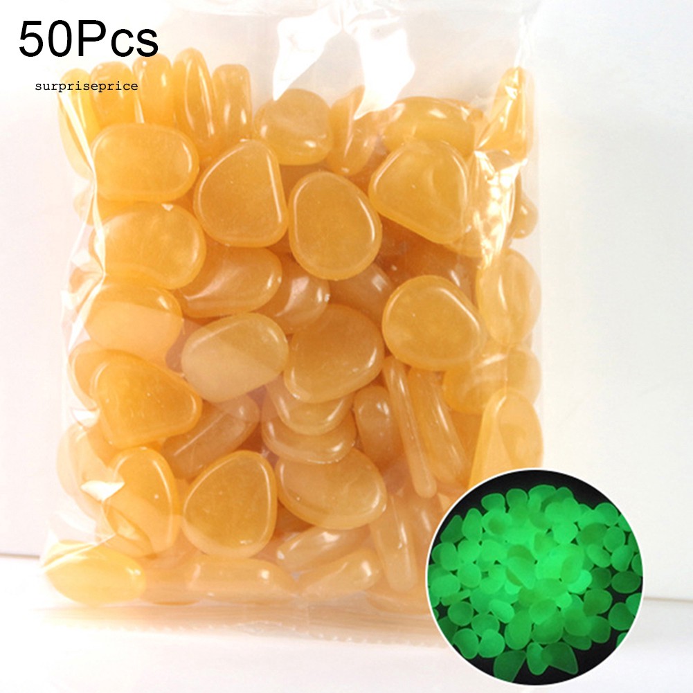 Set 50 viên sỏi dạ quang trang trí bể cá độc đáo