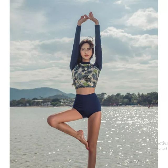 BikiniStoreVn : Đồ bơi 2 mảnh tay dài style hàn quốc B56