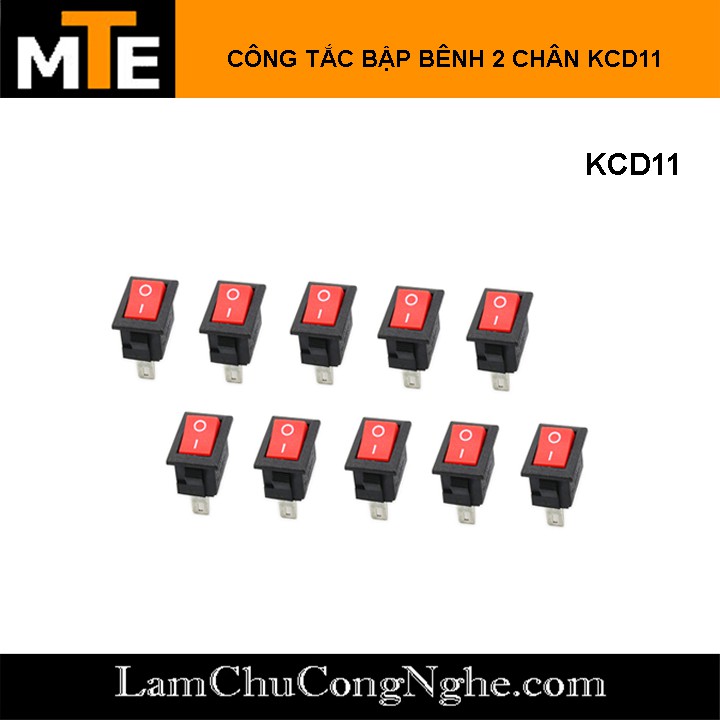 Combo 10 Công tắc bập bênh KCD11-101 6A 250V 2 Chân