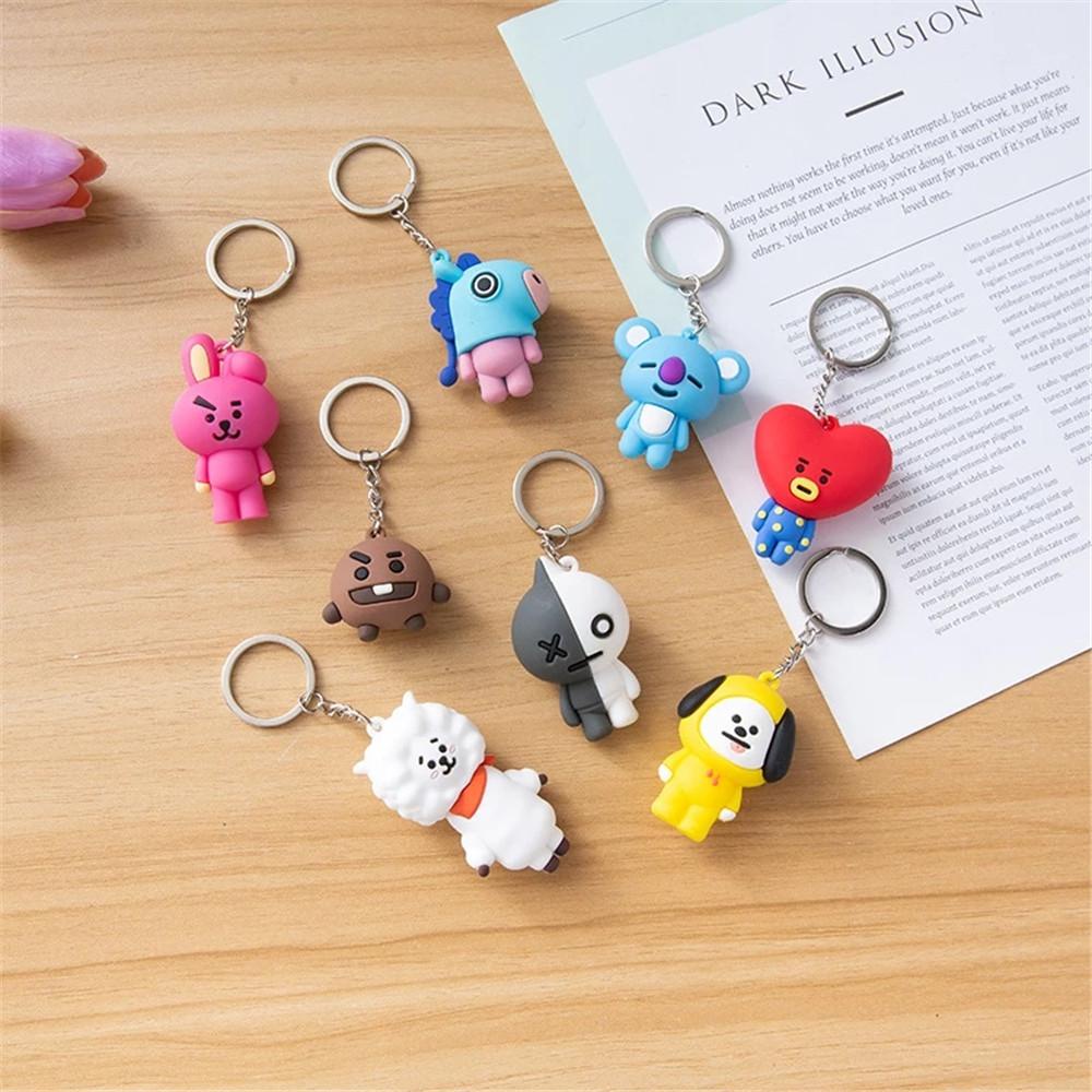 Móc Khóa Silicon Hình Bts Hoạt Hình 3D