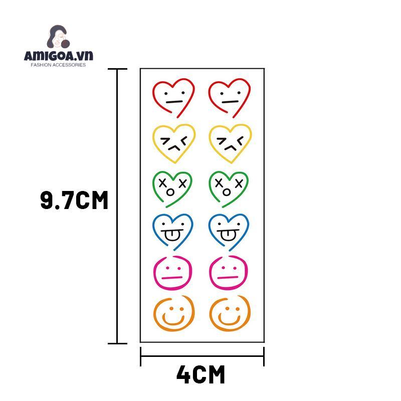 ✨✨Miếng Dán Hình Xăm Lâu Trôi Chống Thấm Nước Họa Tiết Cầu Vồng Dễ Thương