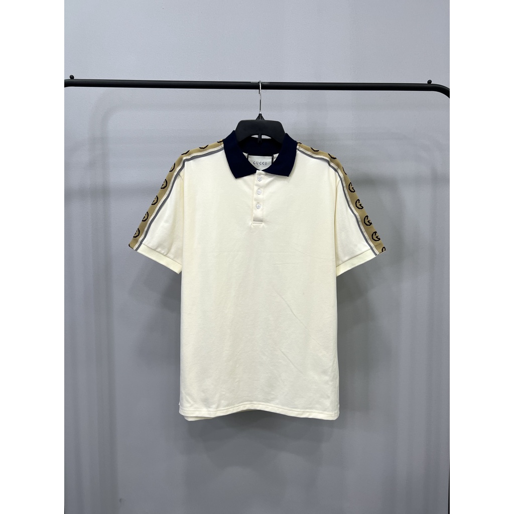 Áo Polo Gu* CCI Monogram Pattern 2 Màu Vải Cá Sấu Cotton 100% THE LAZ