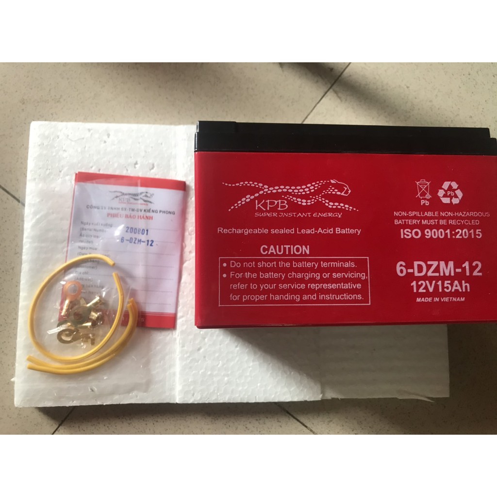 BÌNH ẮC QUY XE ĐẠP ĐIỆN và Bình Xịt Điện KPB 12V - 15AH SỈ LẺ TOÀN QUỐC ẮC QUY CHÍNH HÃNG VIỆT NAM - BẢO HÀNH 10 THÁNG