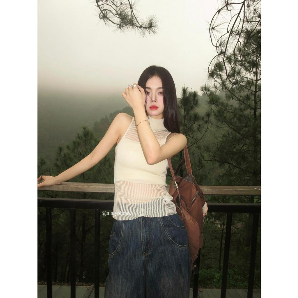 Áo Dệt Kim Sát Nách Thời Trang Mùa Hè Cho Nữ