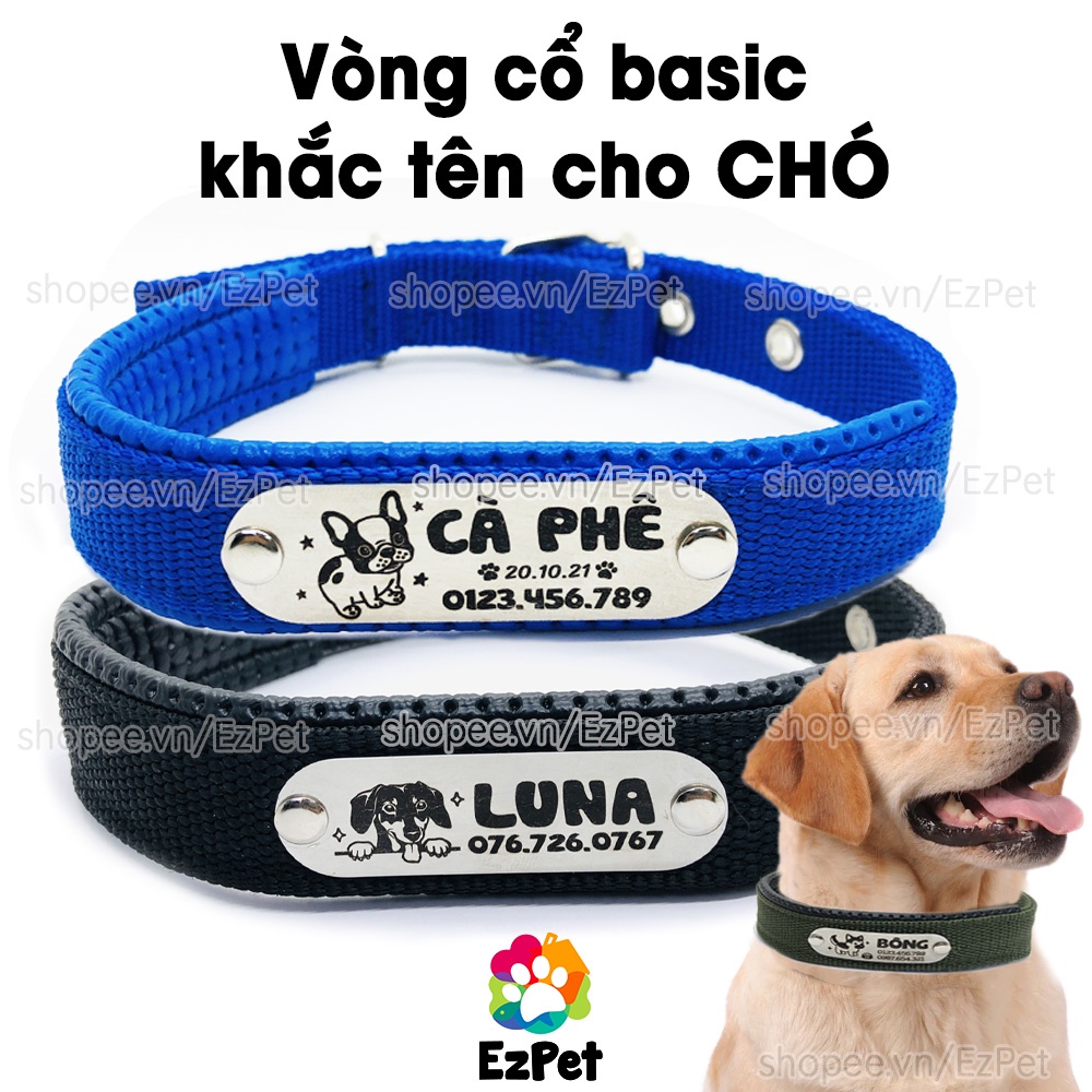 Vòng cổ cho Chó (khắc tên) - Vòng cho chó to lớn EzPet