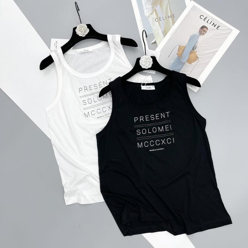 [Mã FAMAYWA giảm 10K đơn 50K] ÁO BA LỖ GIẤY CHỮ ĐEN TRẮNG | BigBuy360 - bigbuy360.vn