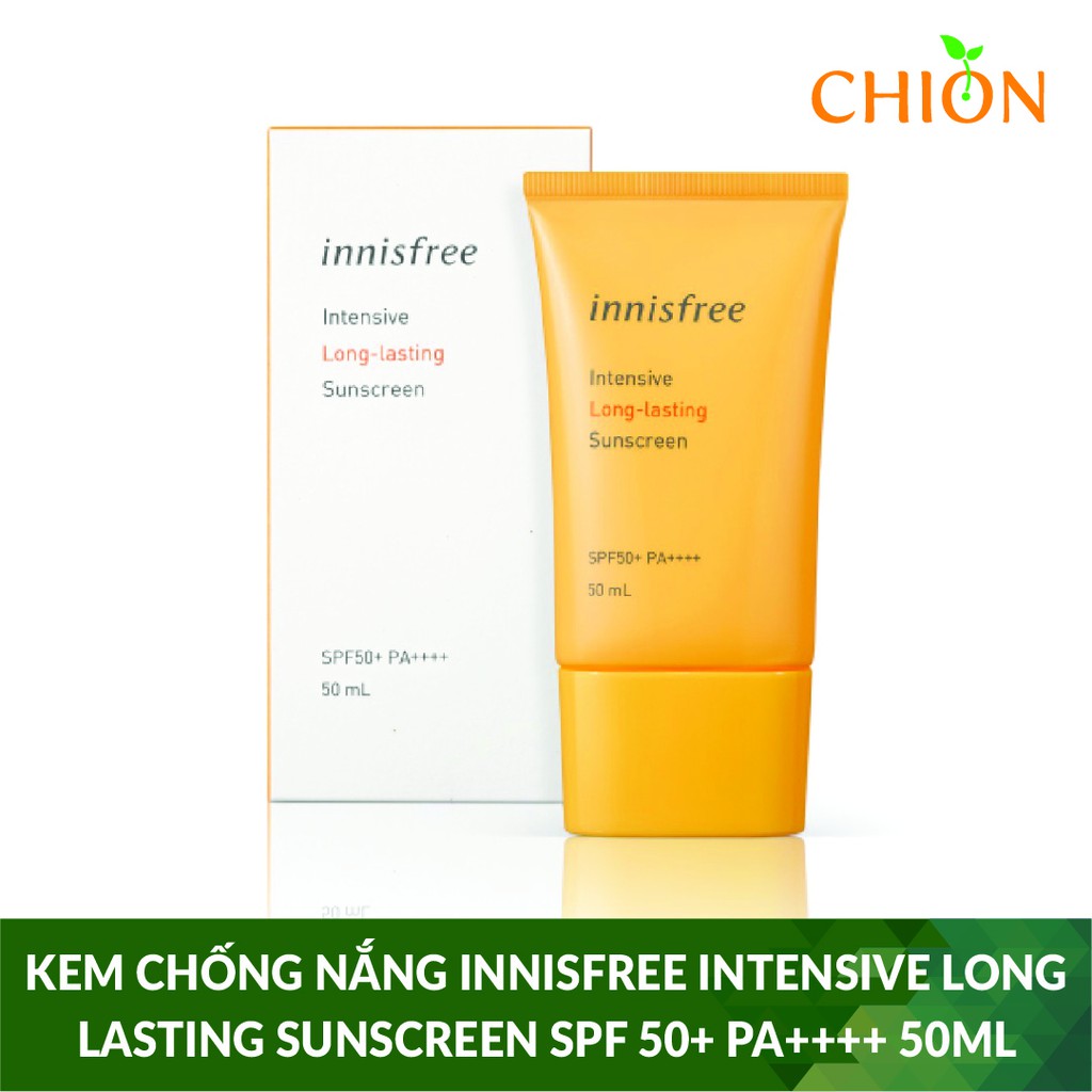 Kem Chống Nắng Innisfree Intensive Long – Lasting Sunscreen SPF 50+ PA++++ Chống Thấm Nước 50ml - Hàn Quốc Chính Hãng