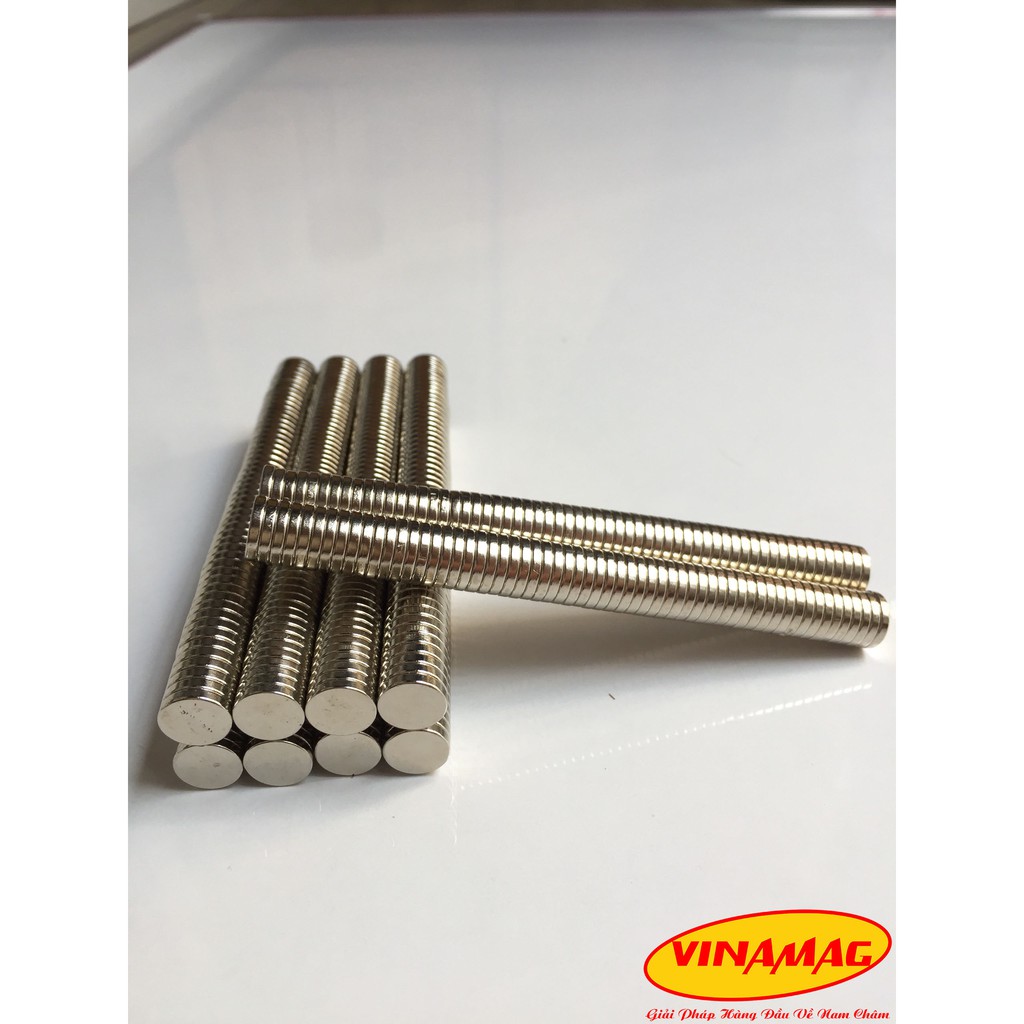 50 Viên 10x2mm Nam Châm Trắng Đất Hiếm Lực Từ Cực Mạnh