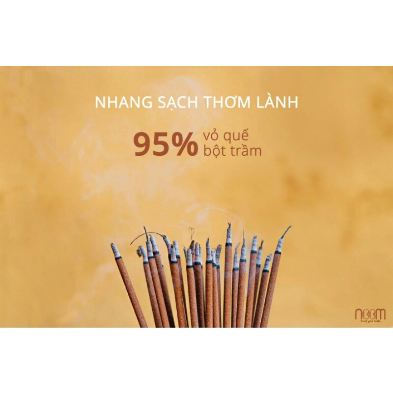 Nhang trầm noom Nhang Quế Noom không cuộn tàn. không hóa chất, ít khói, mùi thơm nhẹ thư giãn ( 30cm/40cm)