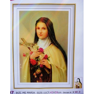 Tranh thêu chữ thập Thánh Teresa (chưa thêu) LV3507